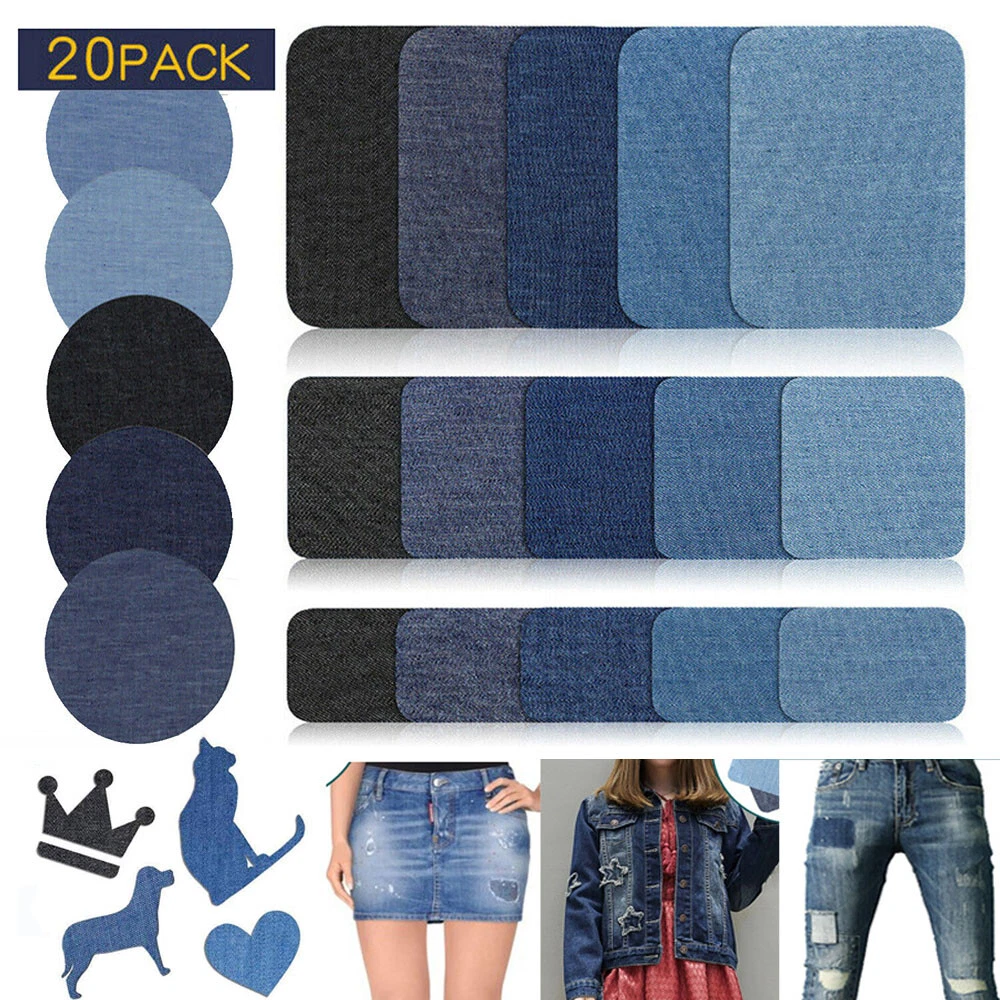 Jeans with jean patches sales