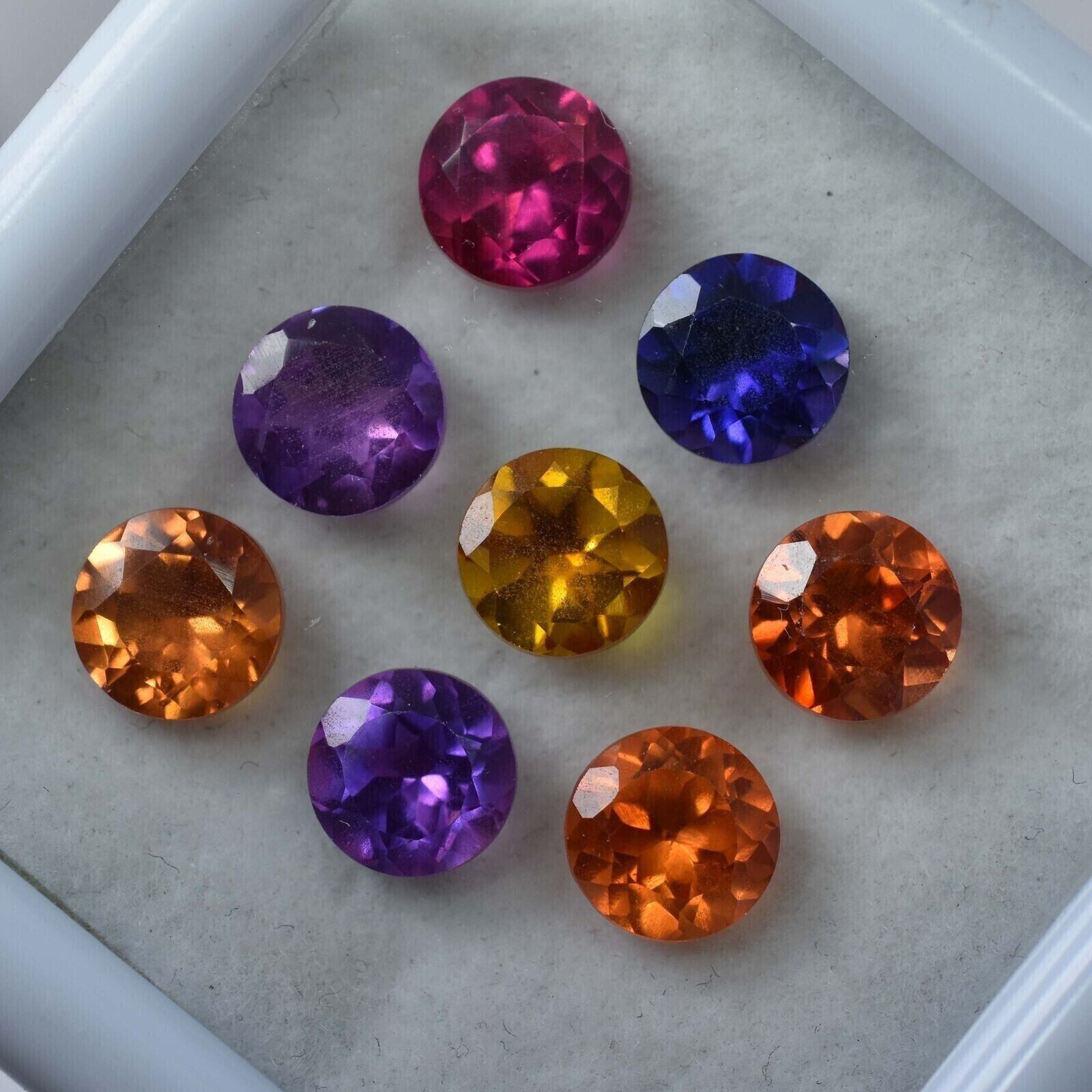 Natural CERTIFIED 4 Pcs Sapphire Orange Emerald Cut Loose Gemstone 7x5