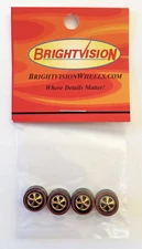 4 Brightvision Redline Wheels – 4 Medium GOLD Chrome Bearing Style Wheels