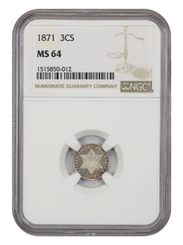 1871 3CS NGC MS64 - Picture 1 of 4