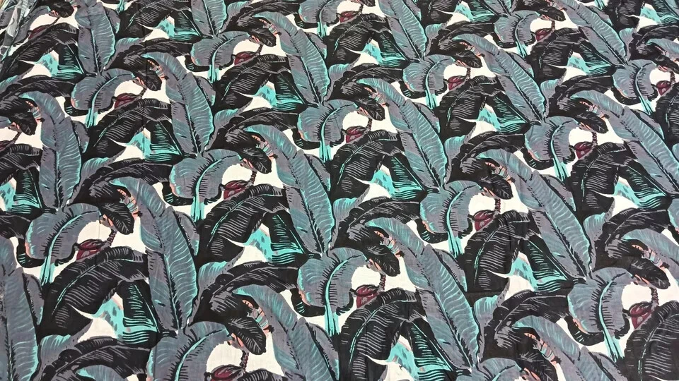 Telas de costura de tela de algodón impresas a mano de animales acuáticos indios de 25 yardas Foto 3 de 4