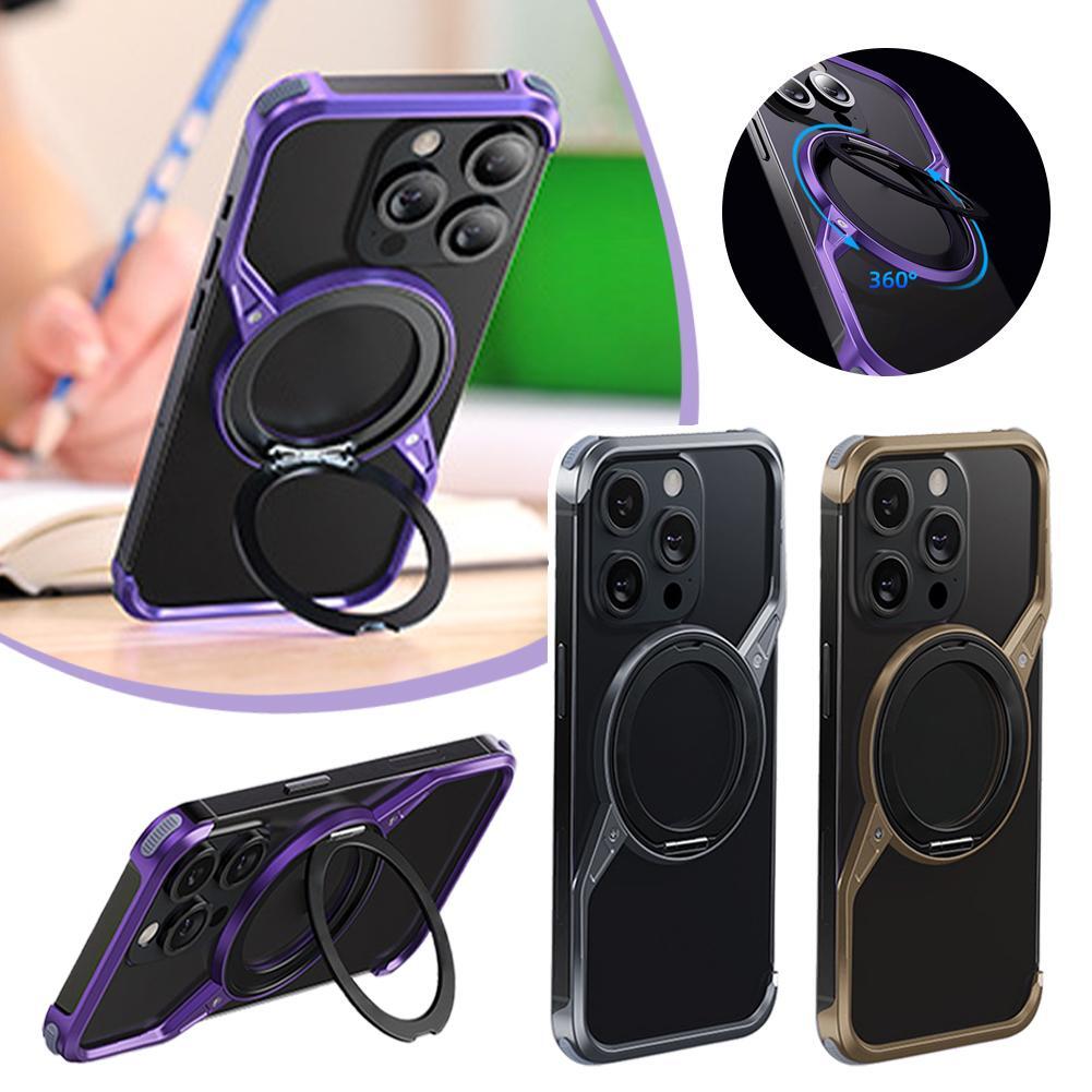 Metal Magnetic Phone Case For IPhone 16 Pro Max Y6W4