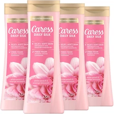 Caress Body Wash for Women, Daily Silk White Peach & Orange Blossom, Shower Gel 