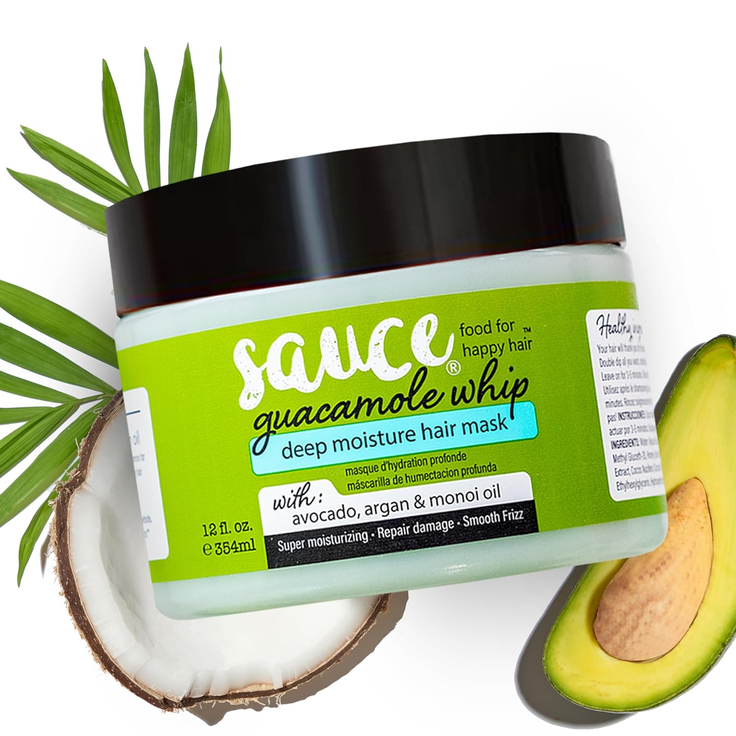 Guacamole Whip Deep Conditioning Hair Mask with Avocado Honey Argan Oil 12oz
