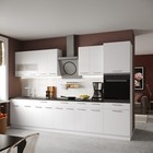 Küche mit Hochschrank Küchenzeile Einbauküche Küchenblock Weiß Matt 330 cm ALINA