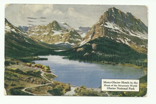 MONTANA, GLACIER NATIONAL PARK, HOTEL, VINTAGE USED POSTCARD