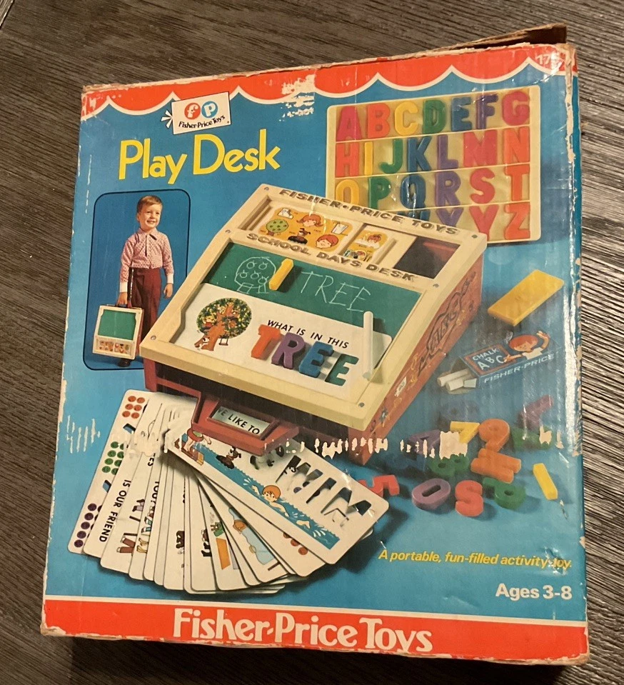Fisher Price vintage tableau école school days desk - Vendu