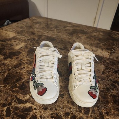Gucci Ace Embroidered Floral Sneakers - Size 37 US 7 (Made in
