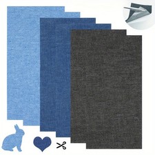 5x Self-Adhesive Repair Patches Iron on for Jeans Denim Clothes Accessory Blue