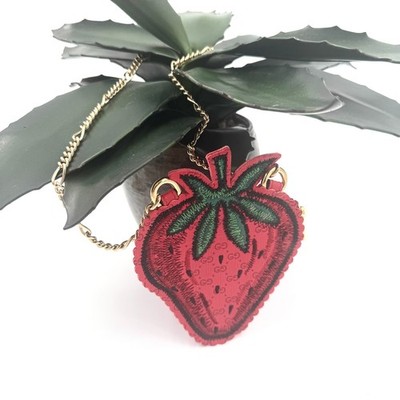 Authentic Gucci Strawberry Card Holder Pouch Bag Charm Coin Purse
