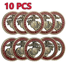 10PCS Medal Challenge Coin USA Marine Corps Bronze Collectible Commemorative