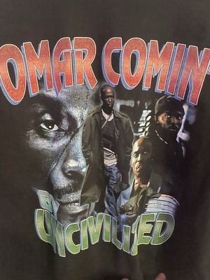 Rare UNCIVILIZED Omar Comin The Wire T-shirt - XL