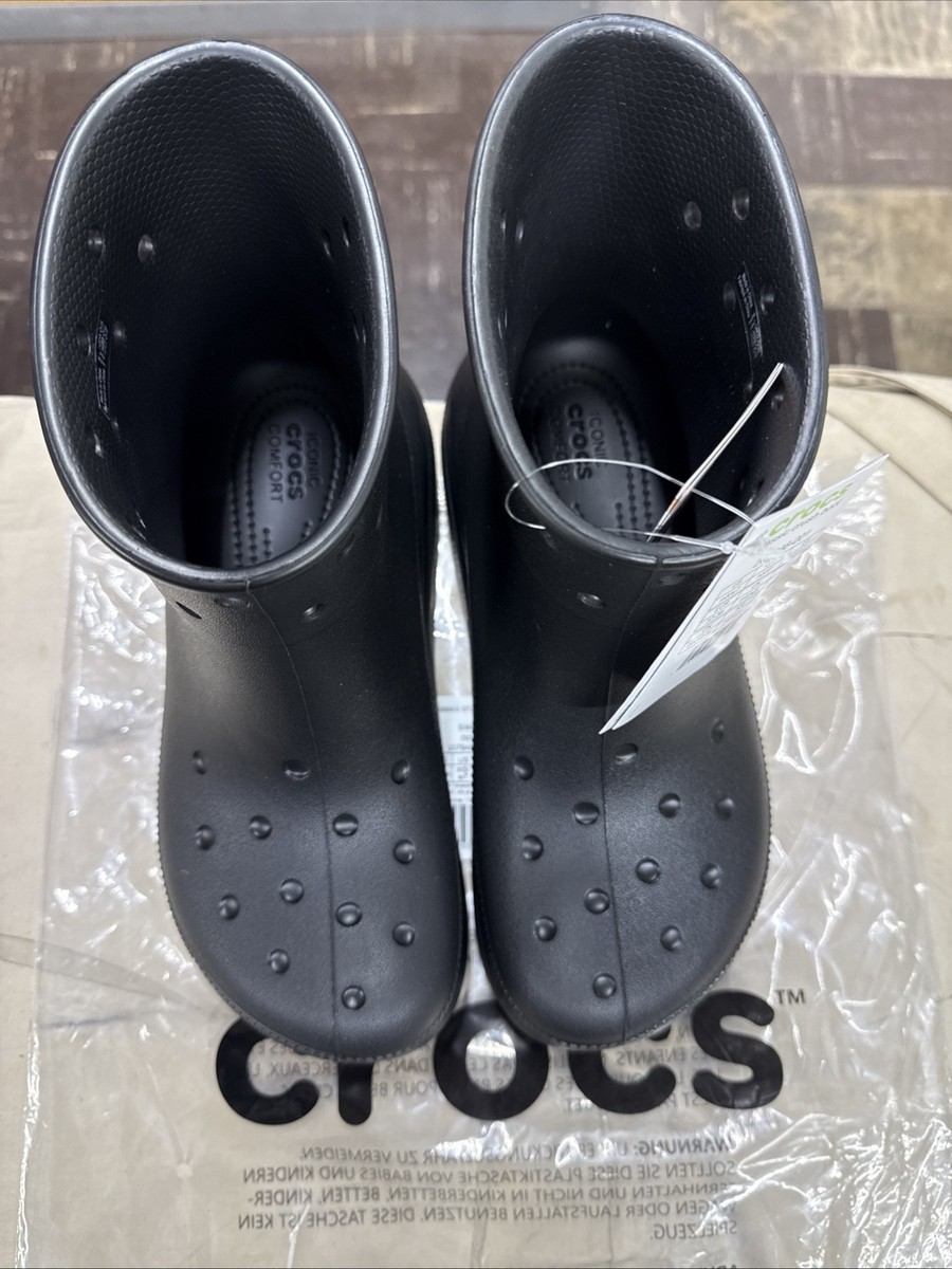 CROCS Gender Inclusive Crush Black Comfort Platform Rubber