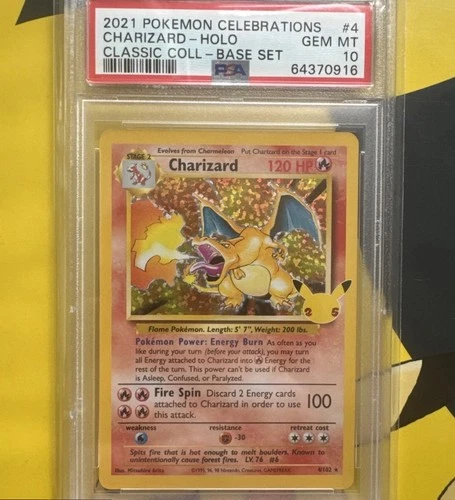 PSA 10 Charizard Holo 4/102 Celebrations Classic Pokemon Card