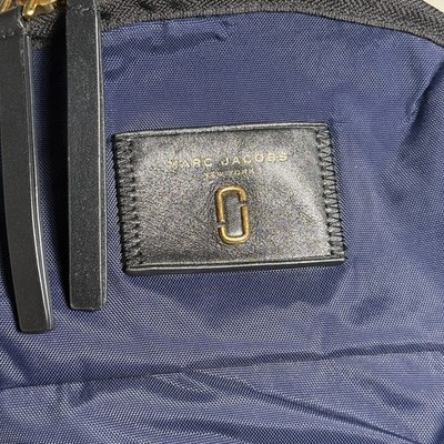 Marc Jacobs Nylon Navy Gold Leather Zipper Biker Backpack  display picture 1