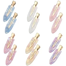 12 Pack No Crease Hair Clips Colorful No Bend Hairclips Flat Duckbill Clip Cr...