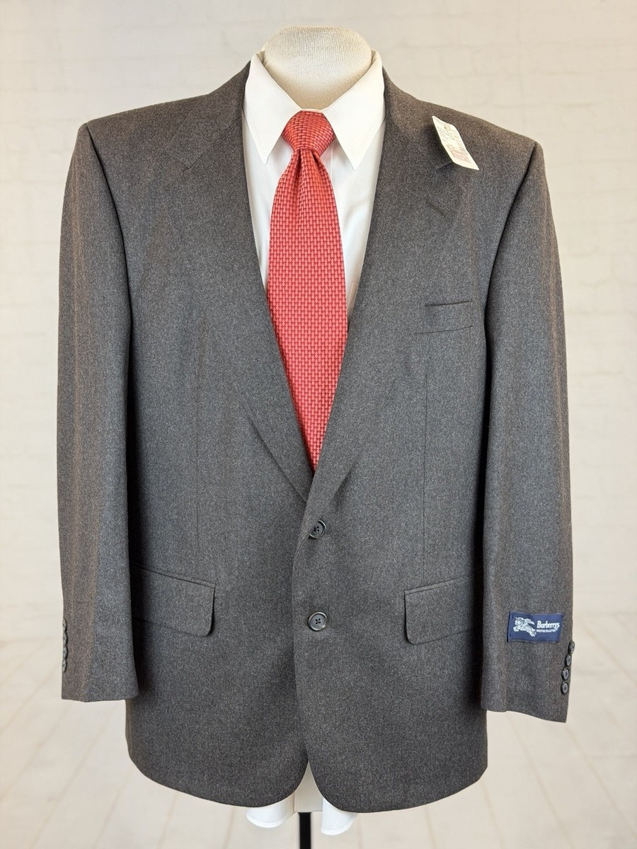 NEW NWT Burberry USA Men's Dark Brown Wool Suit 44R 38X35 Two