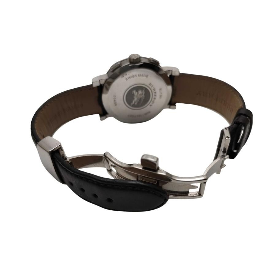 Used Burberry Watch City Stainless Steel Leather BU1361 Chronograph Silver image 5