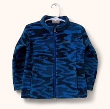3T Boy Columbia Zing III Fleece Jacket Zip Up Blue Camouflage Toddler Gorpcore