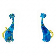 Resin Dog Figurines Glossy Mini Resin Dogs Hand-Painted for Tabletop, Art Lovers