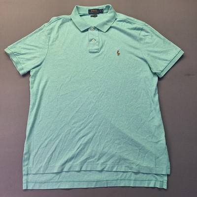 Polo Ralph Lauren Mens Large Mint Green Pima Soft Touch Short Sleeve Polo Shirt