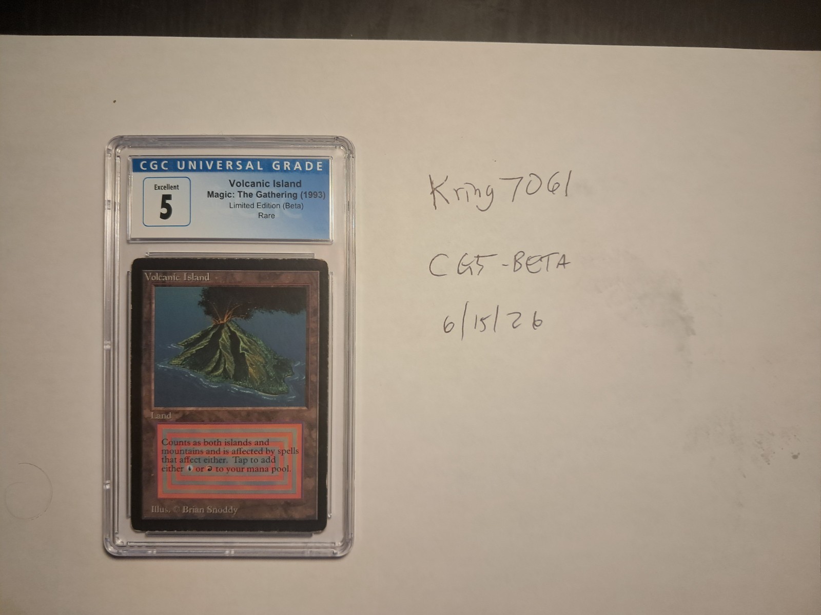 Magic The Gathering - Beta Volcanic Island CGC 5 - MTG graded TCG