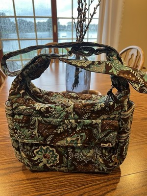 VERA BRADLEY JAVA BLUE Retired CARRY ALL Like Cargo Sling Crossbody Purse EUC