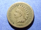 1860 Rounded Bust  Copper Nickel Indian Cent  Good++