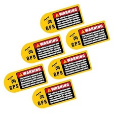 6pcs GPS Tracking Warning Stikers for Car, 4"x2" 6pcs Gps Warning Stickers