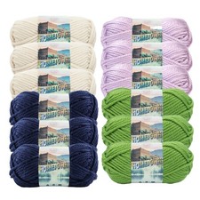  12 Pack Lion Brand Yarn 135-009 Hometown Bulky Yarn, Preppy Pack