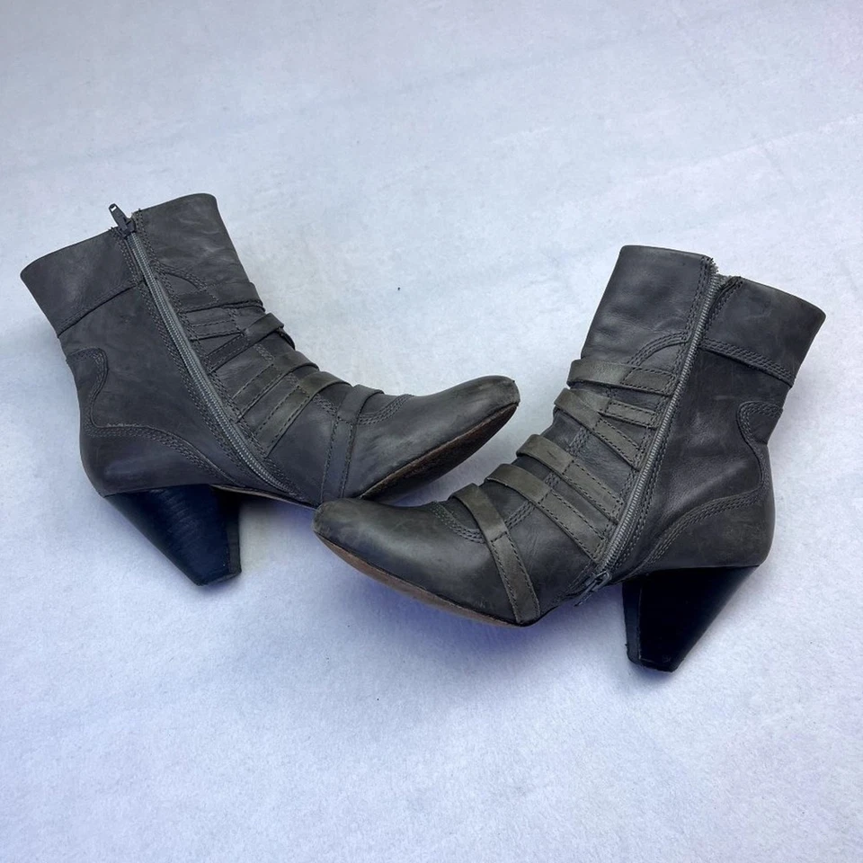 Corso Como Zapatos Botas Mujer 8 Gris Cuero Tirantes Hebilla Punk Tobillo Foto 4 de 4
