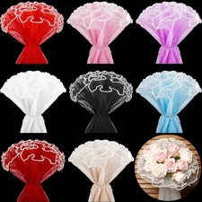 12 PCS Flower Wrapping Mesh Paper 11 Inch x 4 Yard Wavy Pearl Edge Assorted