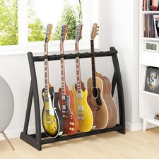 Bamboo Guitar Stand for Multiple Guitars, Adjustable Multi Guitar Rack Wood