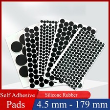 Black Round Silicone Rubber Feet Non Slip Anti Impact Self Adhesive Pad4.5-179mm