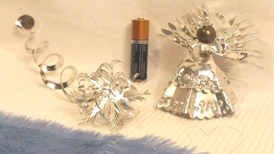 Tin Angel & Star Minature Christmas Rustic Folk Art Handmade Decorations  - Image 2 of 4