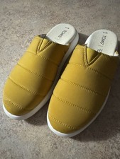 Toms Girls Slides Yellow Puff Slides Size 7.5