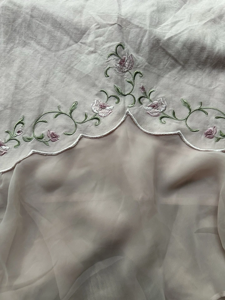 Романтический винтажный Girlhoodcore розовый вышитый чистый с оборками платье без рукавов - Изображение 2 из 4