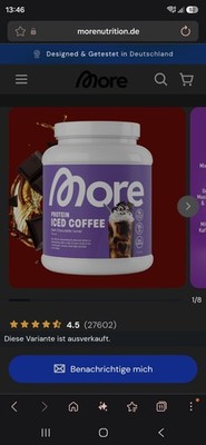More Nutrition Protein-Pulver Collagen Iced Coffee Nahrungsergänzung (Dose)