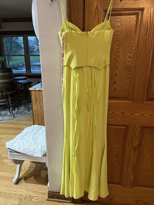 Oh Polly Ruffle Detail Maxi Dress lime green Women's Size 8 new with tags |  eBay