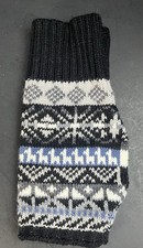 Black Alpaca Fingerless Gloves Beautiful Peruvian Design NEW