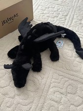 Jellycat Onyx Dragon 19in Cute Plush Doll Gift Toy Dust Bag