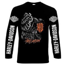 Harley Davidson, Camiseta Hombre Manga Larga, 100% Algodón