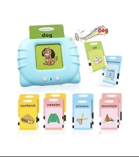 Toddler Talking Flash Cards for Kids with 224 Sight Words, Speech Therapy, Blue