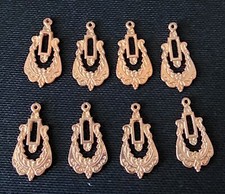 8 Antique Copper plated findings, jewelry pendant charms
