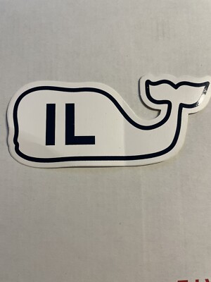 Illinois Vineyard Vines White Whale Sticker Laptop Skateboard Car