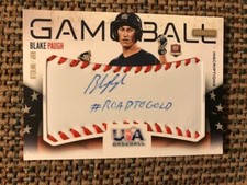BLAKE PAUGH 2014 Panini USA Baseball Game Ball Sweet spot AUTO 9/10 #roadtogold