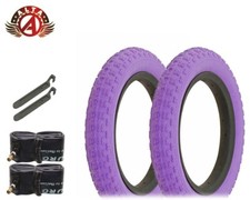 ALTA BICYCLE WIRE BEAD 12" 1/2" x 2 1/4" PURPLE COMP III BMX TIRES SET OF 6.