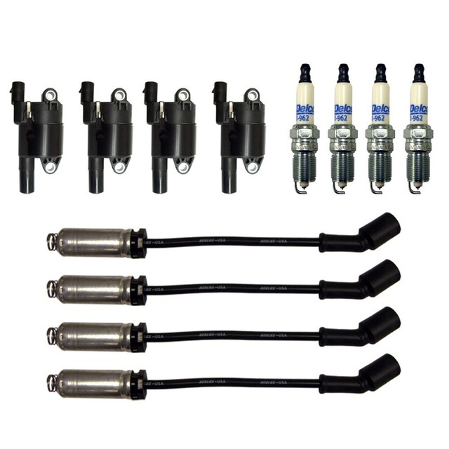 4 Ignition Coils + 4 41962 Spark Plugs + 4 Herlux Plug Wires + 4 Heat