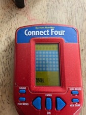 Connect Four Hasbro 2002 Red Handheld Electronic Game TESTED Works