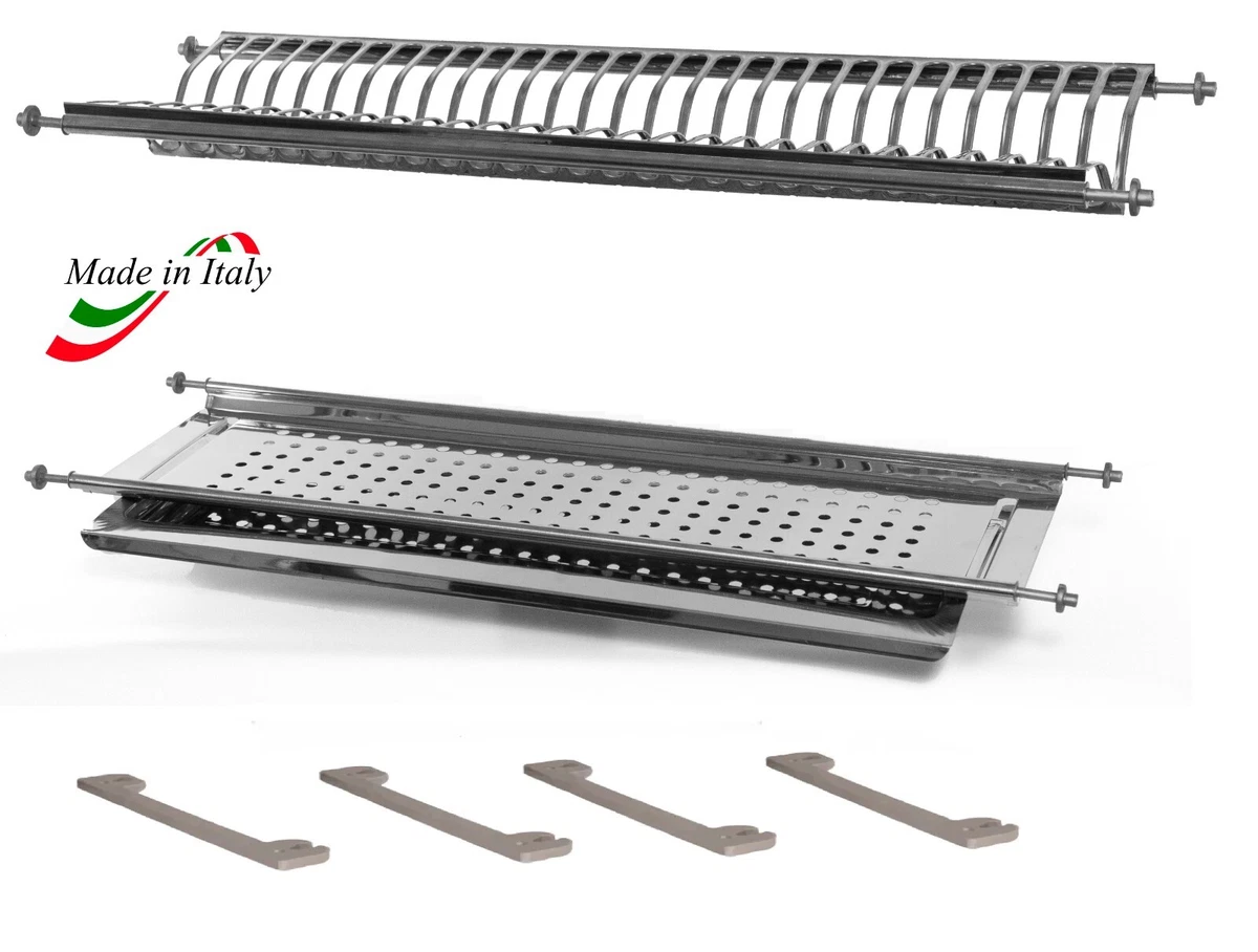 Elletipi Scolapiatti per Pensile da 45 cm in Acciaio Inox Larghezza 41 cm - I850 CB1 41 V01 Molla